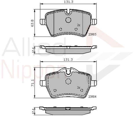 Brake Pad Set, disc brake (ADB01673)