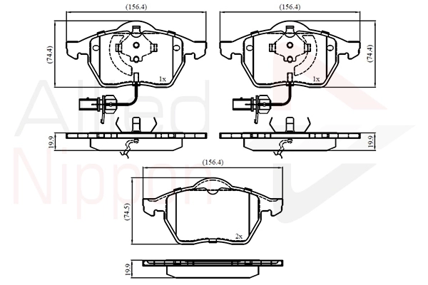 Brake Pad Set, disc brake (ADB11025)