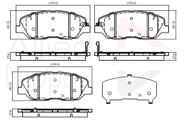 Brake Pad Set, disc brake (ADB32760)