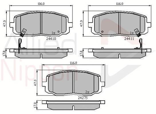 Brake Pad Set, disc brake (ADB31319)