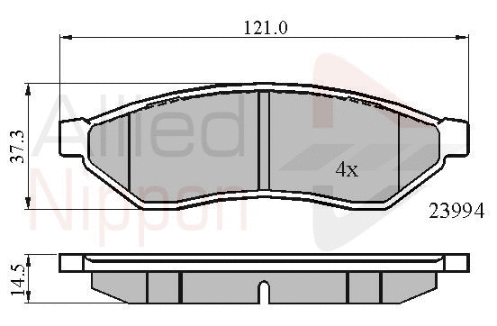 Brake Pad Set, disc brake (ADB01190)
