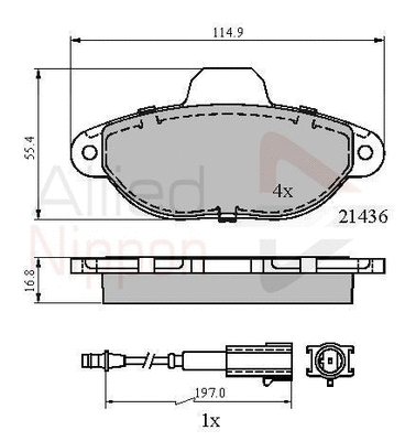 Brake Pad Set, disc brake (ADB21602)