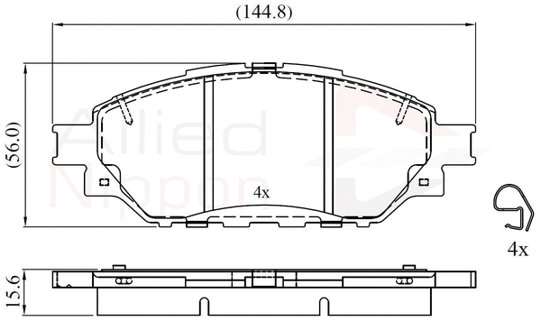 Brake Pad Set, disc brake (ADB02305)