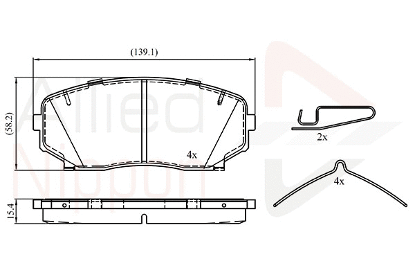 Brake Pad Set, disc brake (ADB33003)