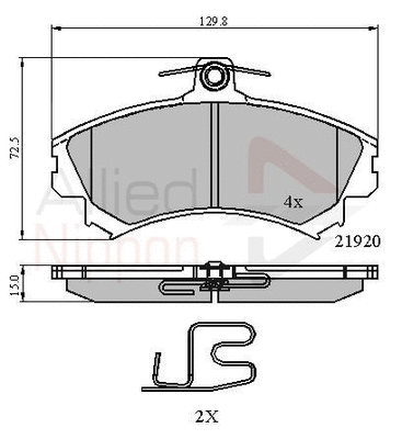 Brake Pad Set, disc brake (ADB3462)