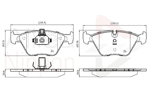 Brake Pad Set, disc brake (ADB01744)