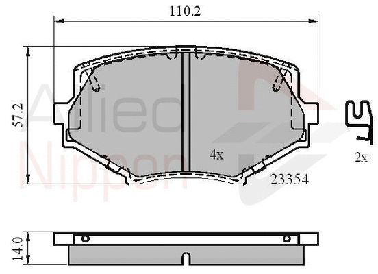 Brake Pad Set, disc brake (ADB3820)