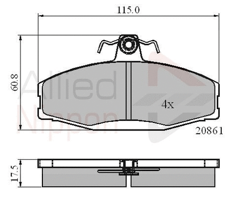 Brake Pad Set, disc brake (ADB0928)