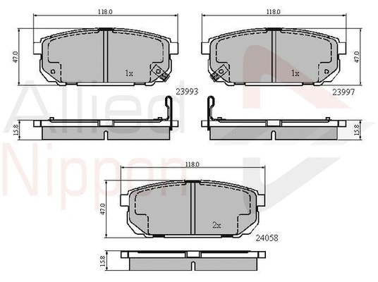 Brake Pad Set, disc brake (ADB31288)
