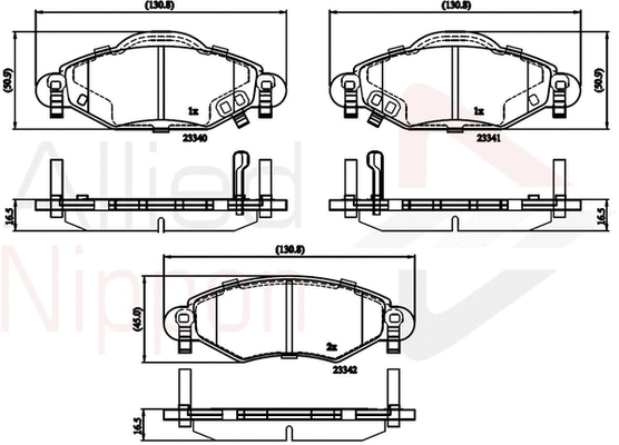 Brake Pad Set, disc brake (ADB31152)