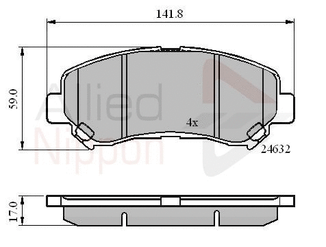 Brake Pad Set, disc brake (ADB01577)