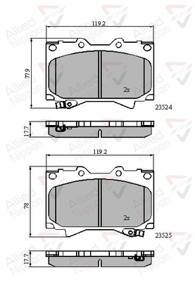 Brake Pad Set, disc brake (ADB3831)