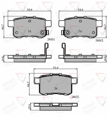 Brake Pad Set, disc brake (ADB31711)