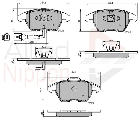 Brake Pad Set, disc brake (ADB11224)