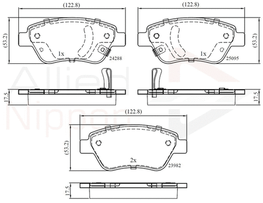 Brake Pad Set, disc brake (ADB32376)