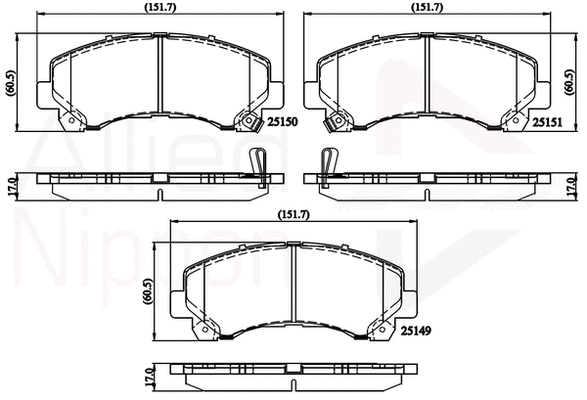 Brake Pad Set, disc brake (ADB36006)