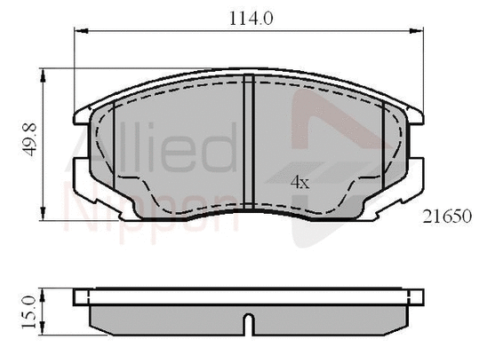 Brake Pad Set, disc brake (ADB0415)