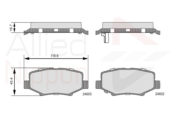 Brake Pad Set, disc brake (ADB36091)