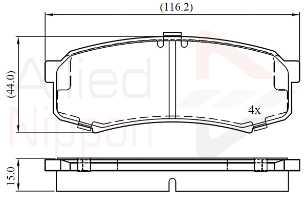 Brake Pad Set, disc brake (ADB0404)