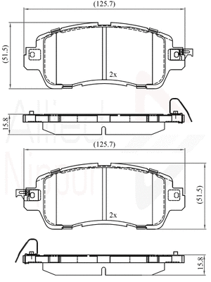 Brake Pad Set, disc brake (ADB36115)