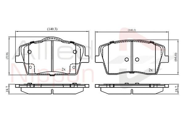 Brake Pad Set, disc brake (ADB02394)