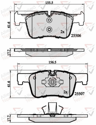 Brake Pad Set, disc brake (ADB02130)