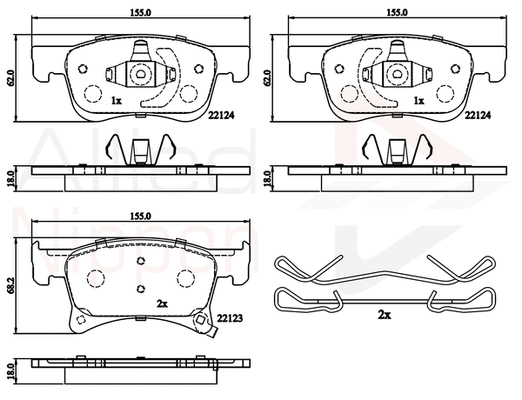 Brake Pad Set, disc brake (ADB32300)