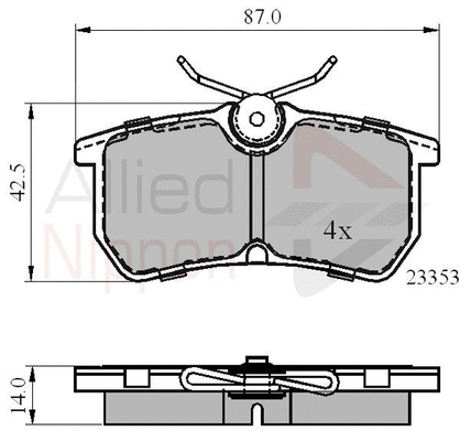 Brake Pad Set, disc brake (ADB0705)