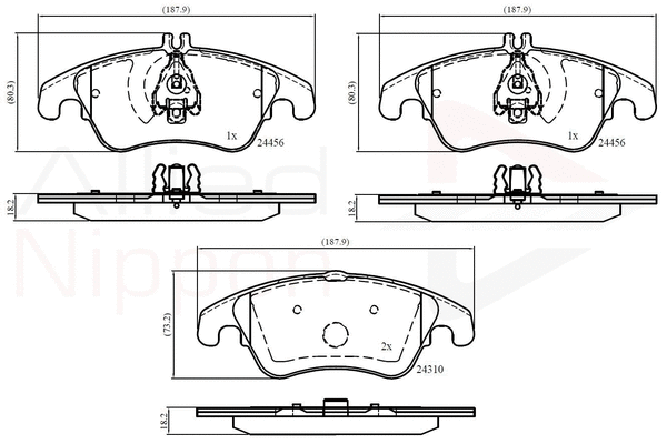 Brake Pad Set, disc brake (ADB06037)