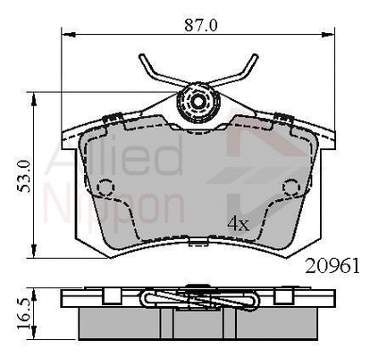 Brake Pad Set, disc brake (ADB01716)