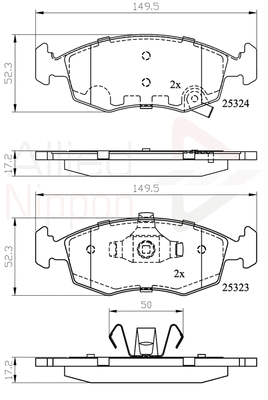 Brake Pad Set, disc brake (ADB32104)