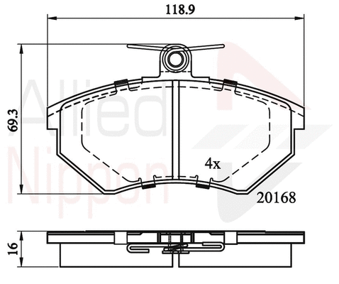 Brake Pad Set, disc brake (ADB0152)