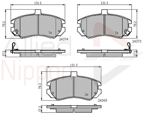 Brake Pad Set, disc brake (ADB31197)