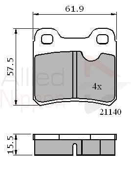 Brake Pad Set, disc brake (ADB0117)