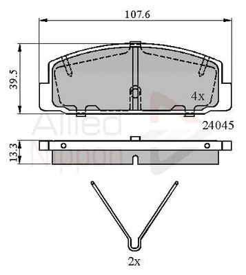 Brake Pad Set, disc brake (ADB0986)