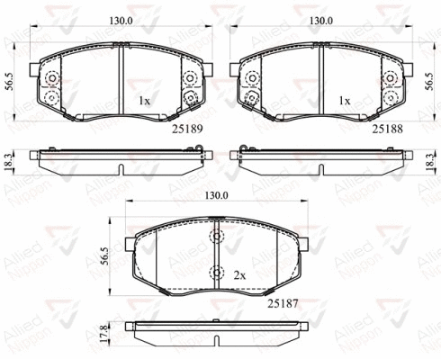 Brake Pad Set, disc brake (ADB32194)