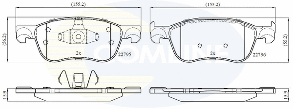 Brake Pad Set, disc brake (CBP02368)