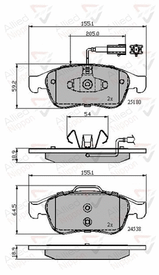Brake Pad Set, disc brake (ADB12028)