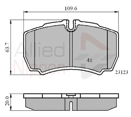 Brake Pad Set, disc brake (ADB01034)
