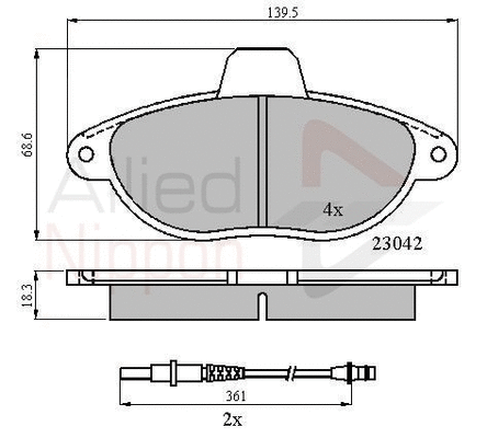 Brake Pad Set, disc brake (ADB2714)