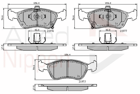 Brake Pad Set, disc brake (ADB3450)