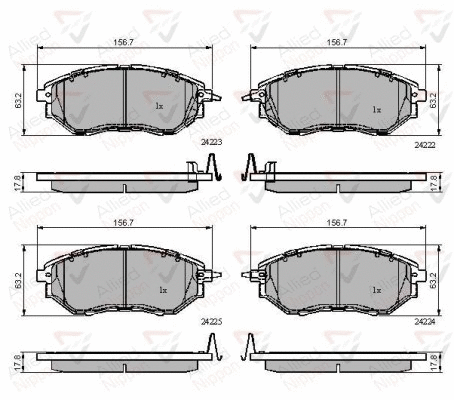 Brake Pad Set, disc brake (ADB31762)