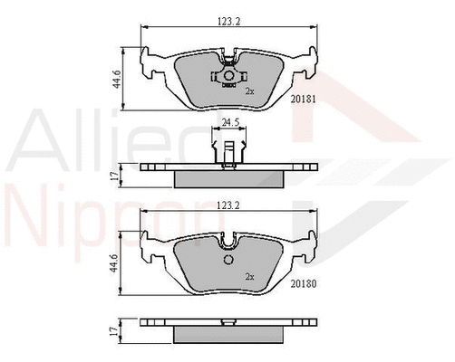 Brake Pad Set, disc brake (ADB0166)