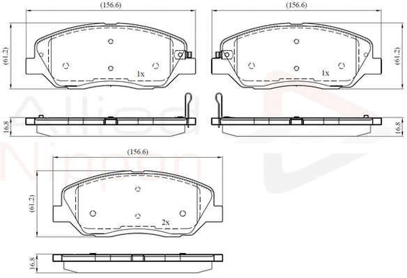 Brake Pad Set, disc brake (ADB31676)