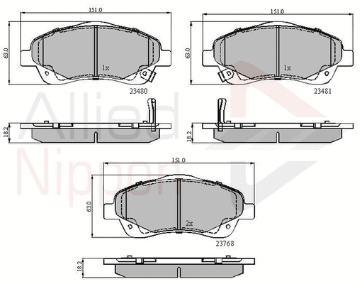 Brake Pad Set, disc brake (ADB31140)
