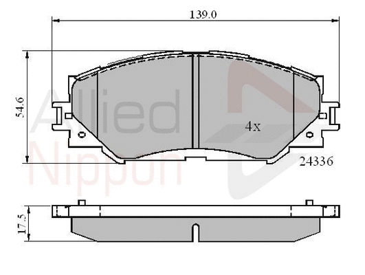 Brake Pad Set, disc brake (ADB01515)