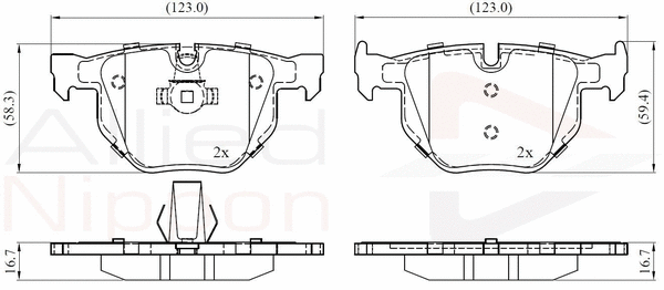 Brake Pad Set, disc brake (ADB06001)