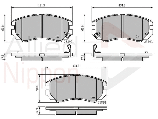 Brake Pad Set, disc brake (ADB31196)