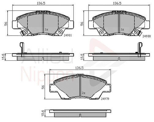 Brake Pad Set, disc brake (ADB32036)