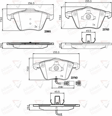 Brake Pad Set, disc brake (ADB11752)